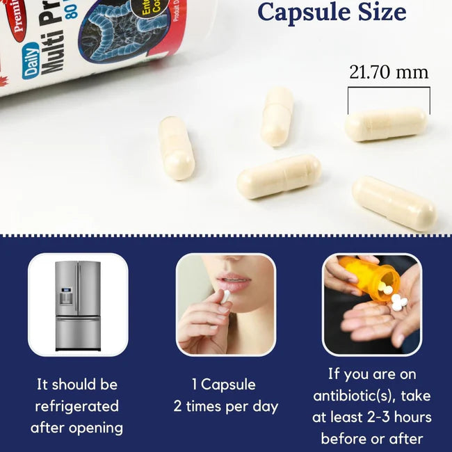 Nutridom Multi Probiotics 80 Billion CFU 14 Strains 60 Capsules