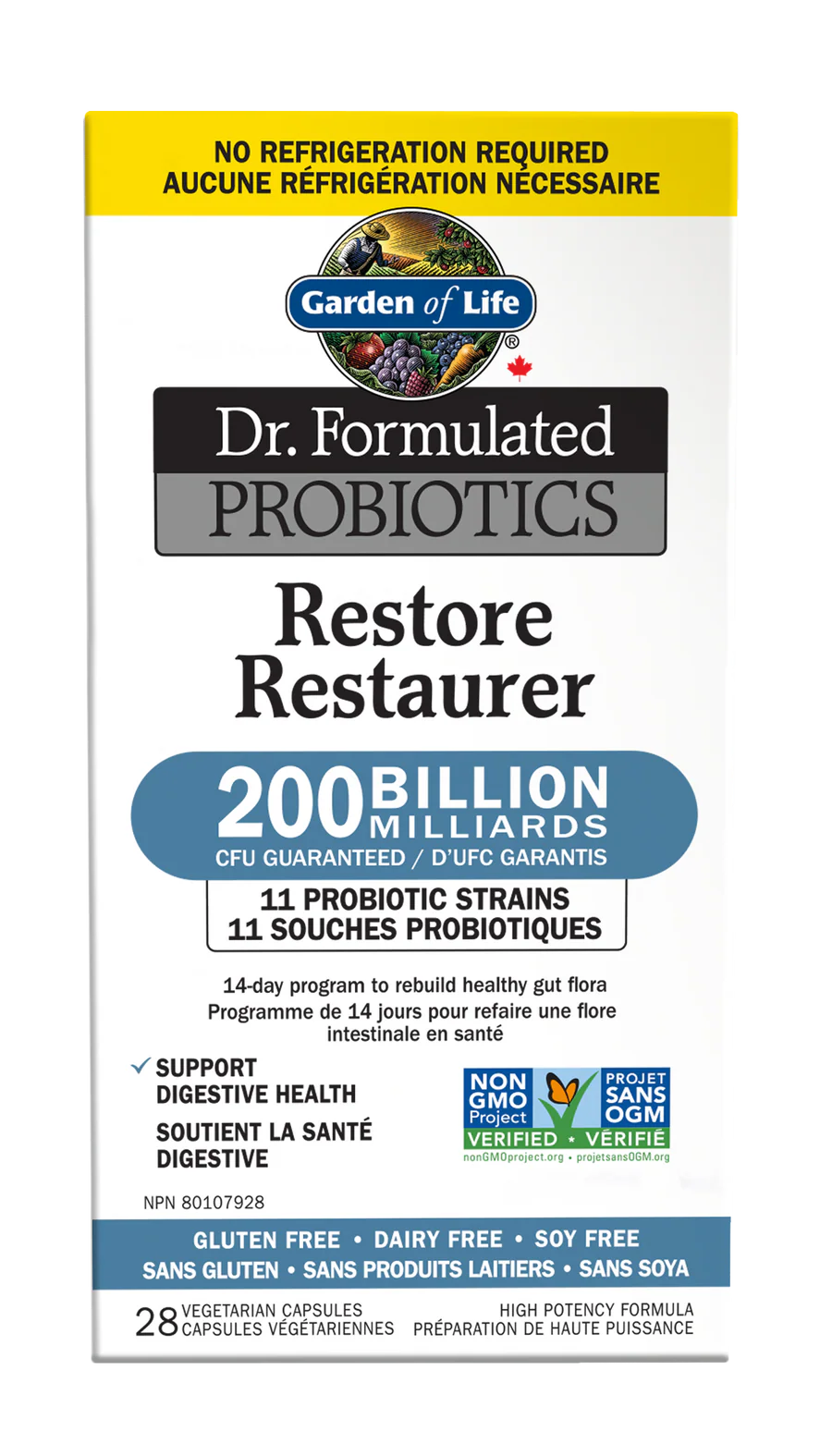 Garden of Life Restore Probiotics 200 Billion CFU 28 Capsules