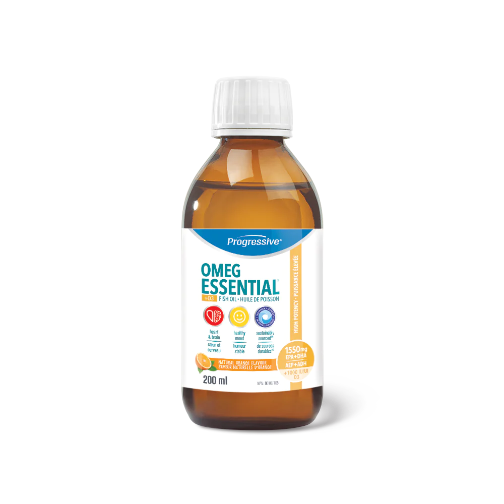 Progressive Omegessential High Potency + D3 Liquid Fish Oil 200ml & 500ml