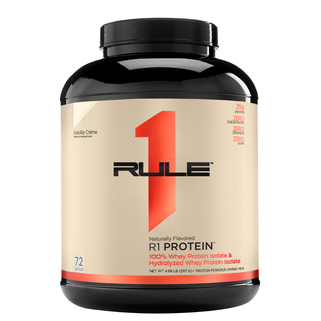 Rule 1 R1 Protein 100% Whey Protein Isolate & Hydrolyzed Whey Protein Isolate 28, 60 & 72 Servings