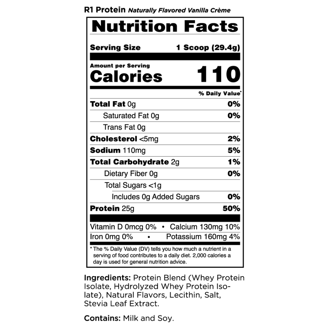 Rule 1 R1 Protein 100% Whey Protein Isolate & Hydrolyzed Whey Protein Isolate 28, 60 & 72 Servings