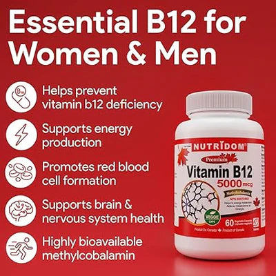 Nutridom Vitamin B12 5000mcg 60 Capsules