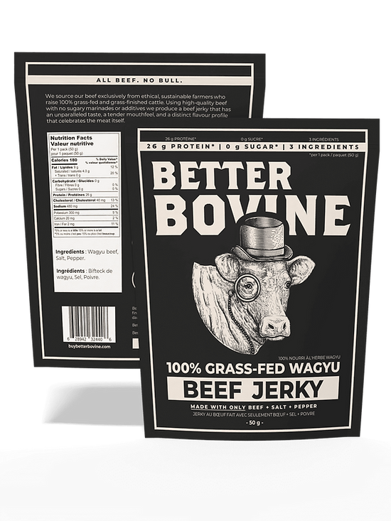 Better Bovine 100% Grass-Fed Beef Jerky & Sticks 50g