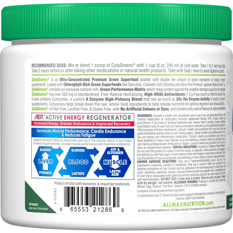 Allmax CytoGreens 30 & 60 Servings