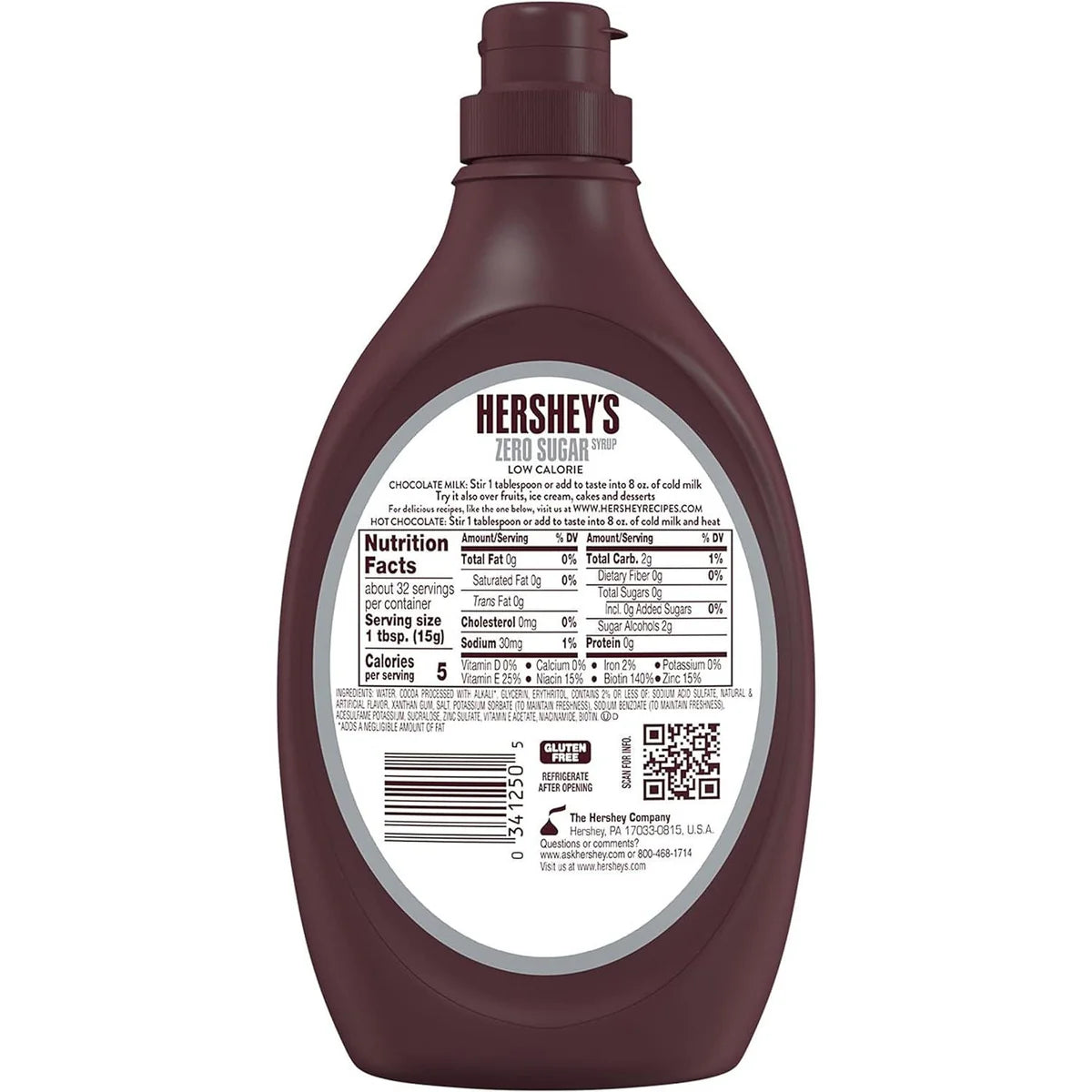 Hershey's Zero Sugar Chocolate Syrup 496g