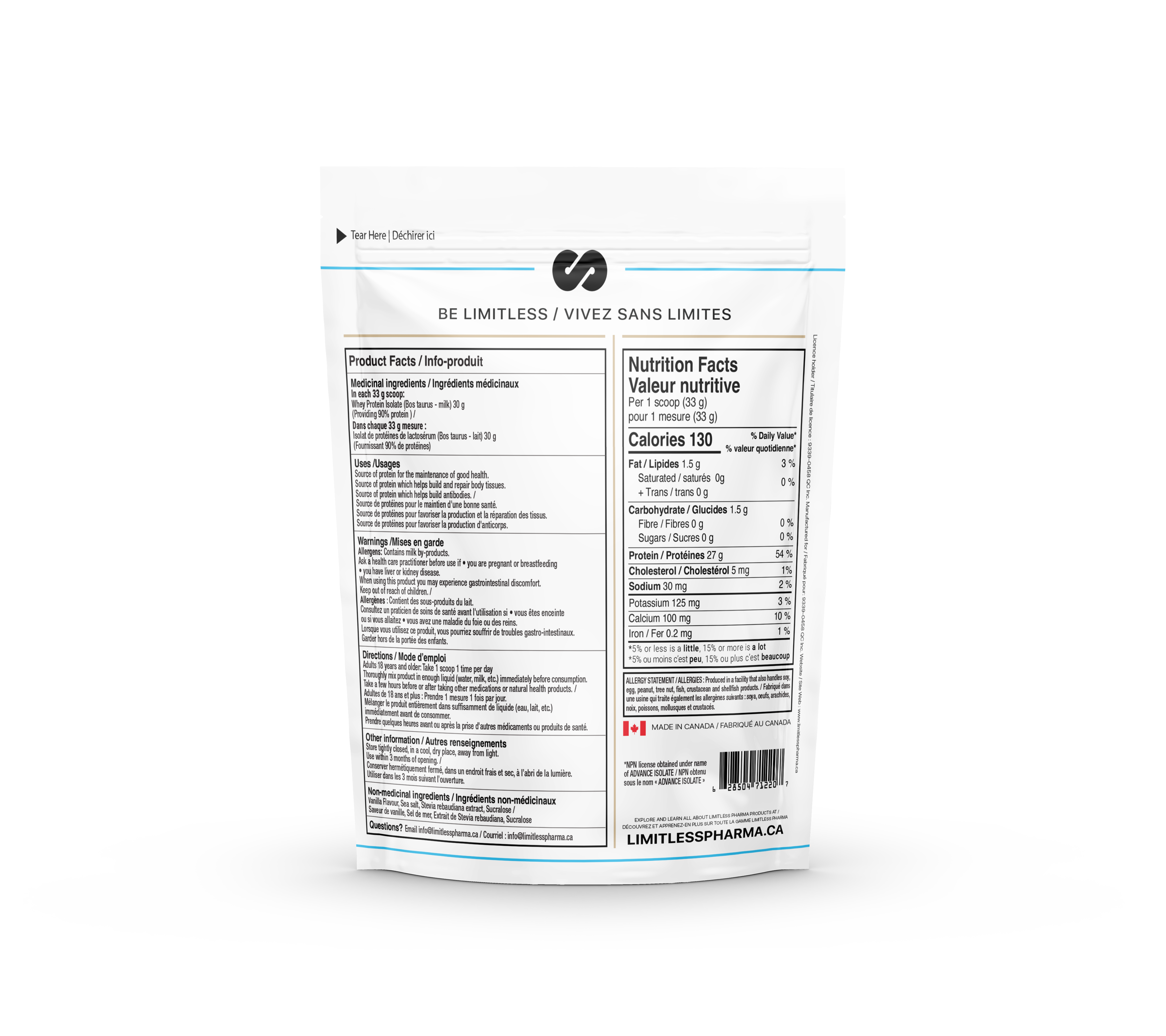 Limitless Pharma Pure Whey Isolate 2LB & 5LB