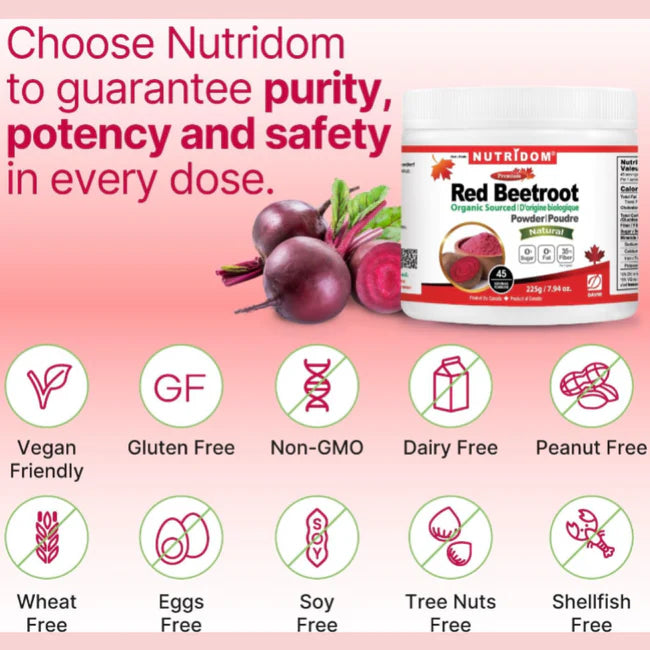 Nutridom Organic Red Beetroot Powder 225g