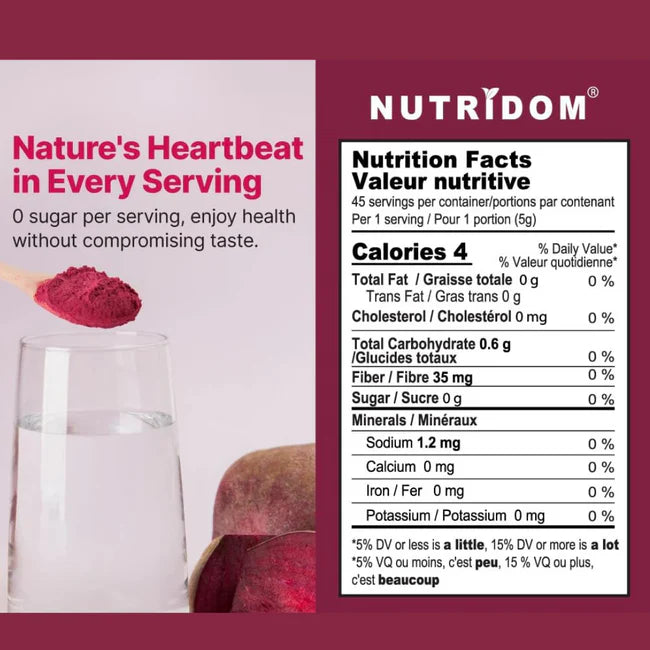 Nutridom Organic Red Beetroot Powder 225g