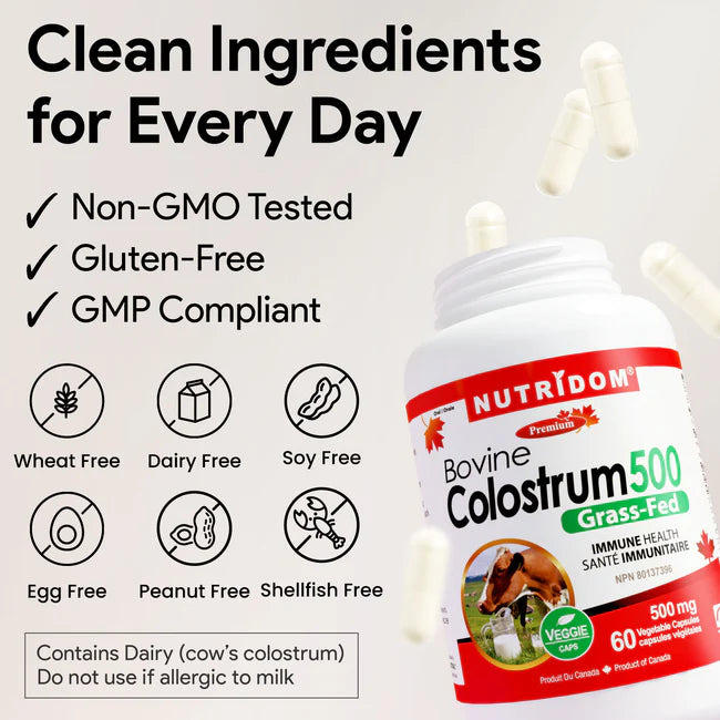 Nutridom Bovine Colostrum 500mg 60 Capsules