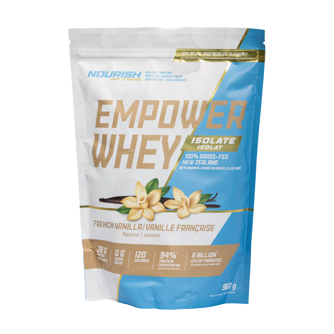 Nourish With Purpose Empower Whey Isolate 100% Grass-Fed New Zealand 960g
