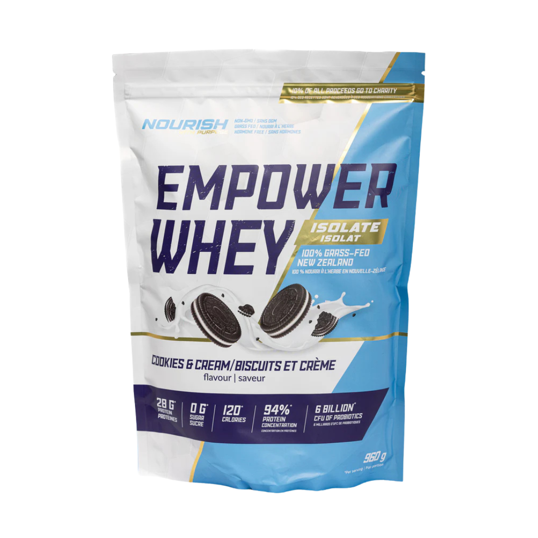 Nourish With Purpose Empower Whey Isolate 100% Grass-Fed New Zealand 960g