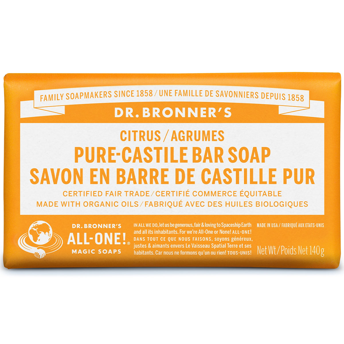 Dr. Bronner's Pure-Castile Bar Soap 140g