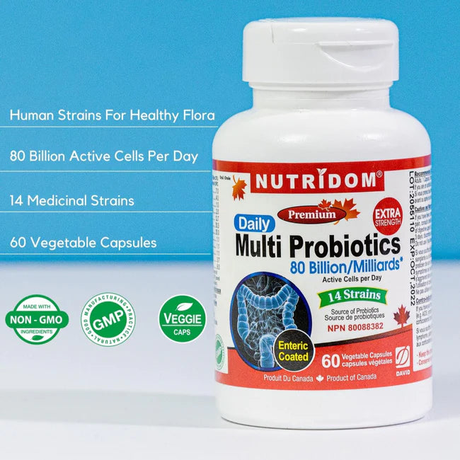 Nutridom Multi Probiotics 80 Billion CFU 14 Strains 60 Capsules