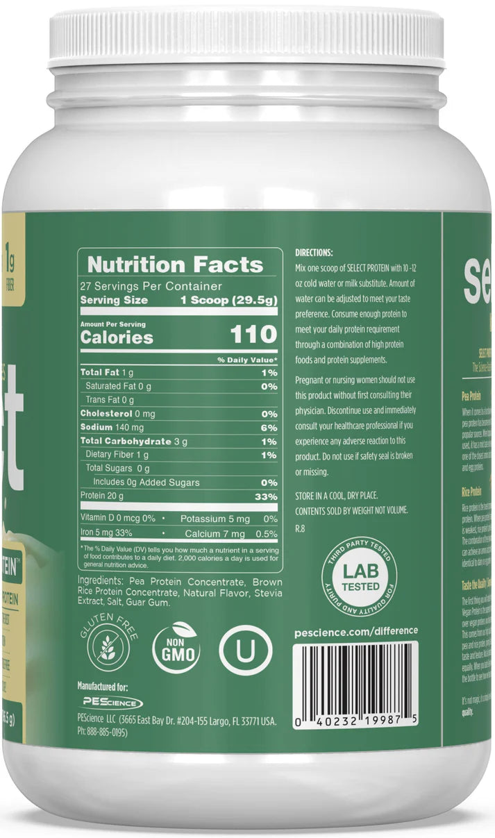 PEScience Vegan Select Protein 27 Servings