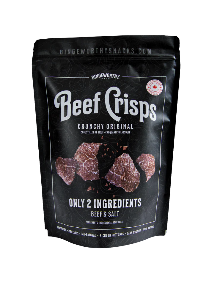 Bingeworthy Snacks Beef Crips Crunchy Original 30g & 120g