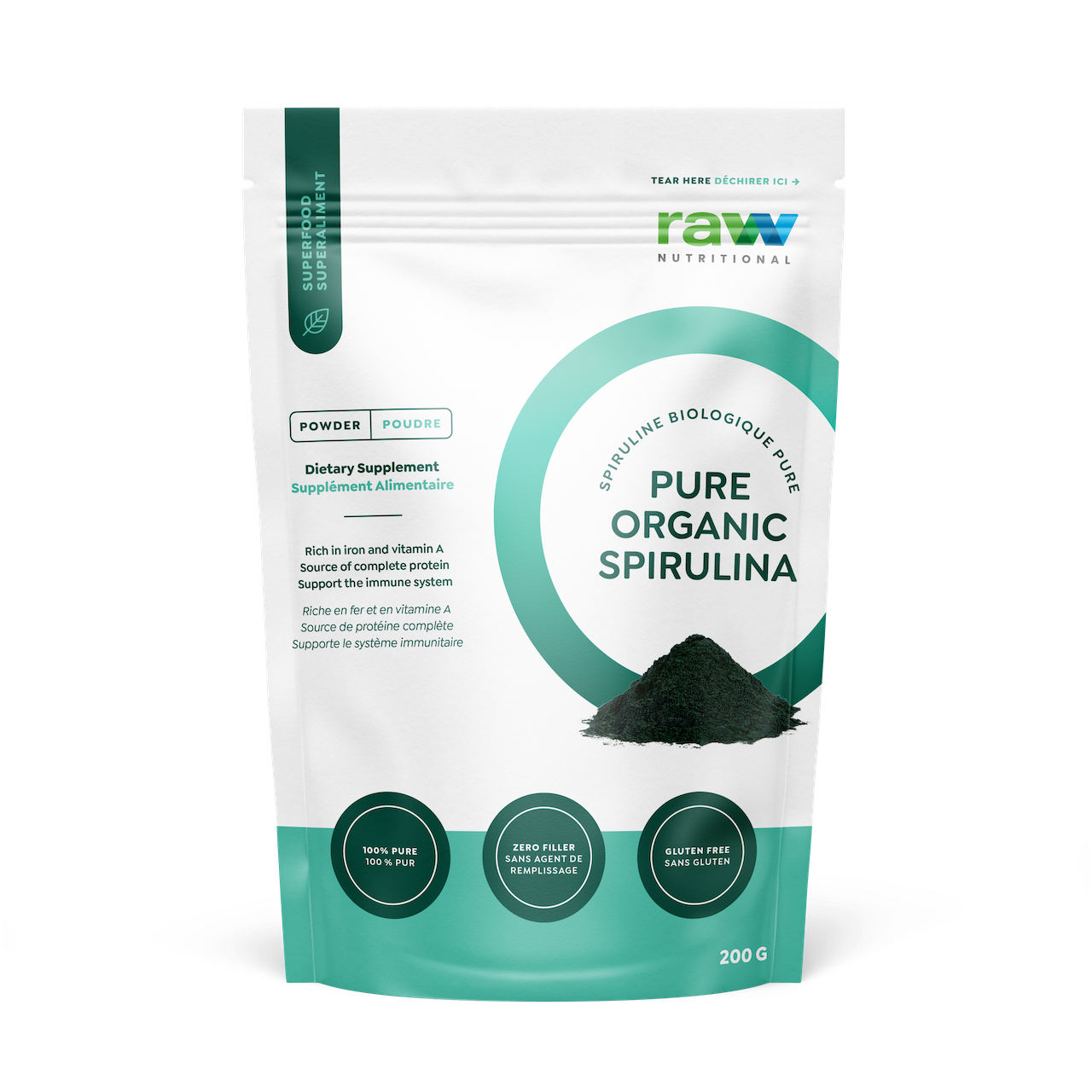 Raw Nutritional Pure Organic Spirulina 200g