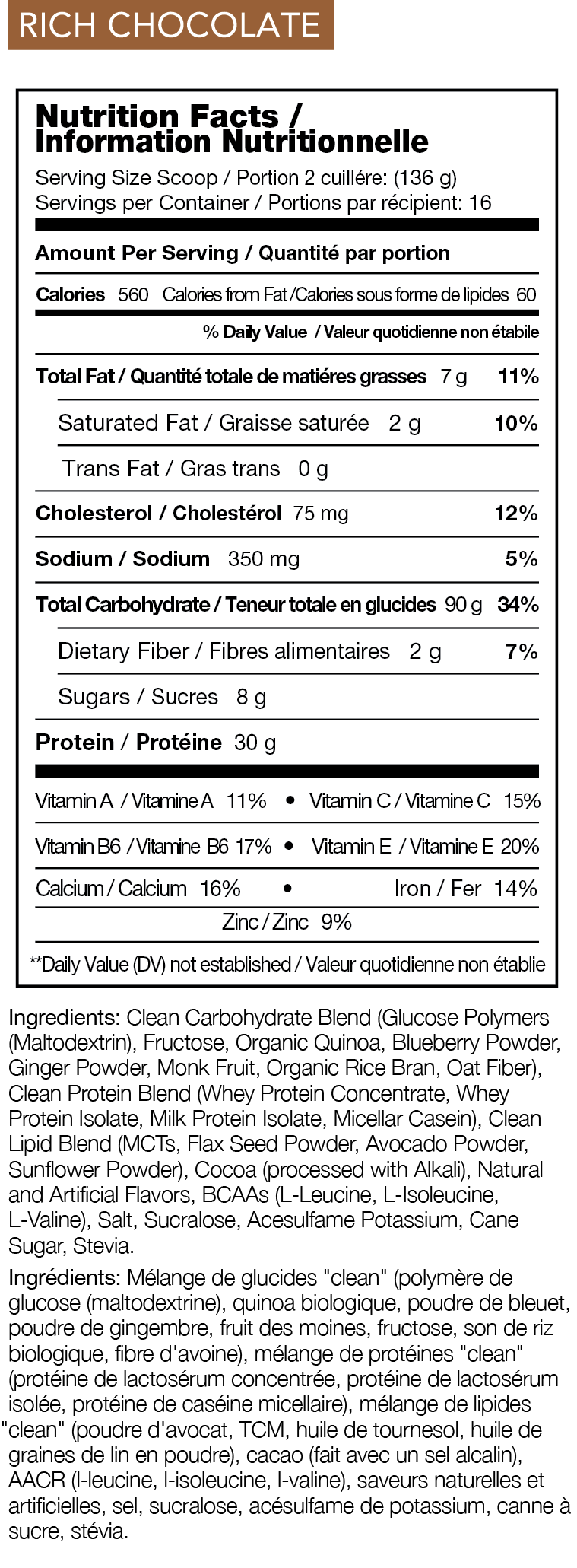 RIVAL Nutrition Clean Gainer 10LB