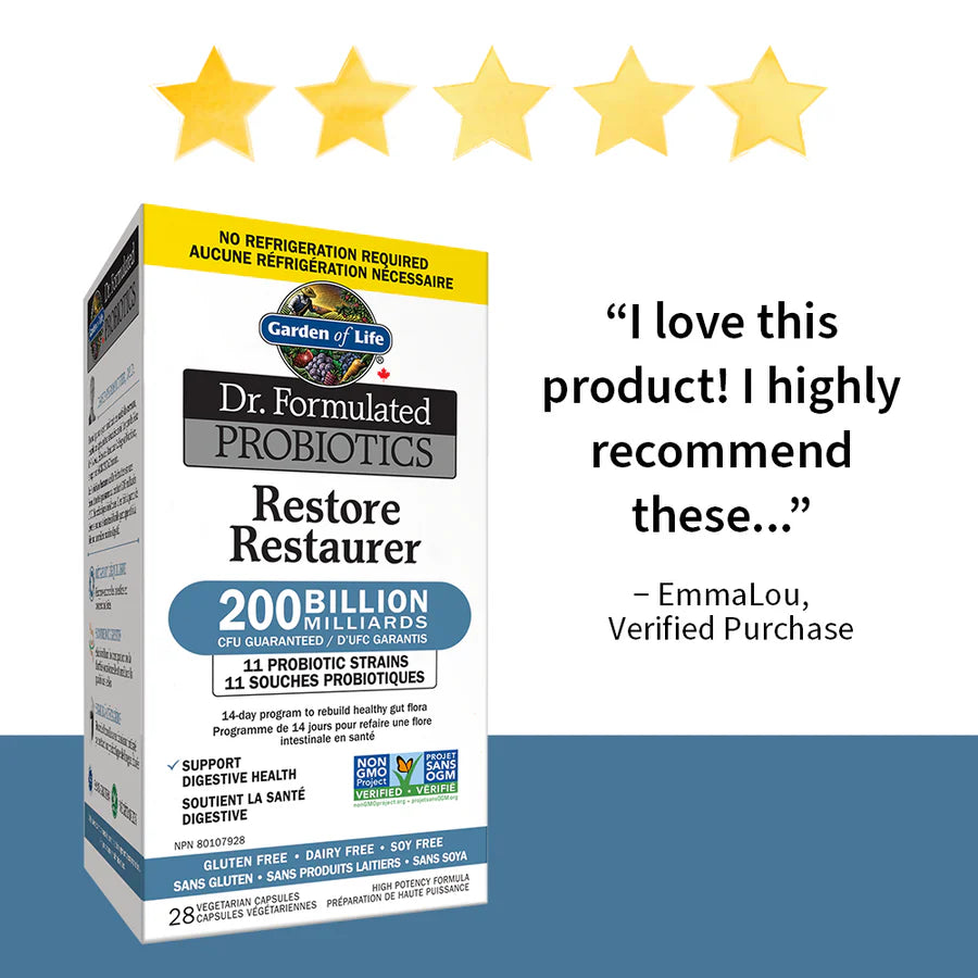 Garden of Life Restore Probiotics 200 Billion CFU 28 Capsules