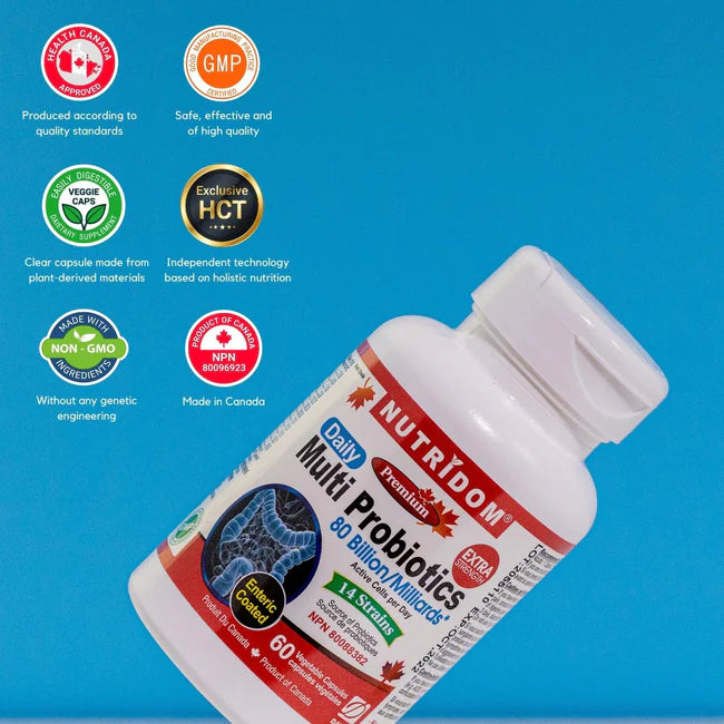 Nutridom Multi Probiotics 80 Billion CFU 14 Strains 60 Capsules