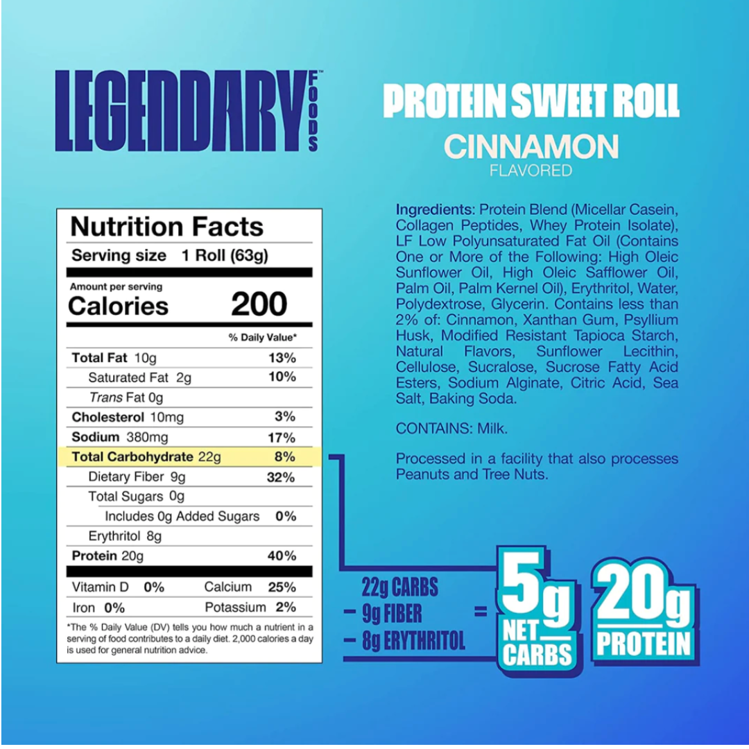 Legendary Foods Protein Sweet Roll 504g-536g