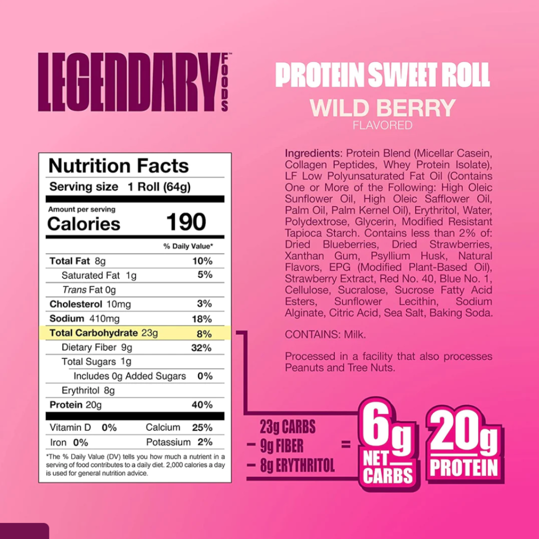 Legendary Foods Protein Sweet Roll 504g-536g