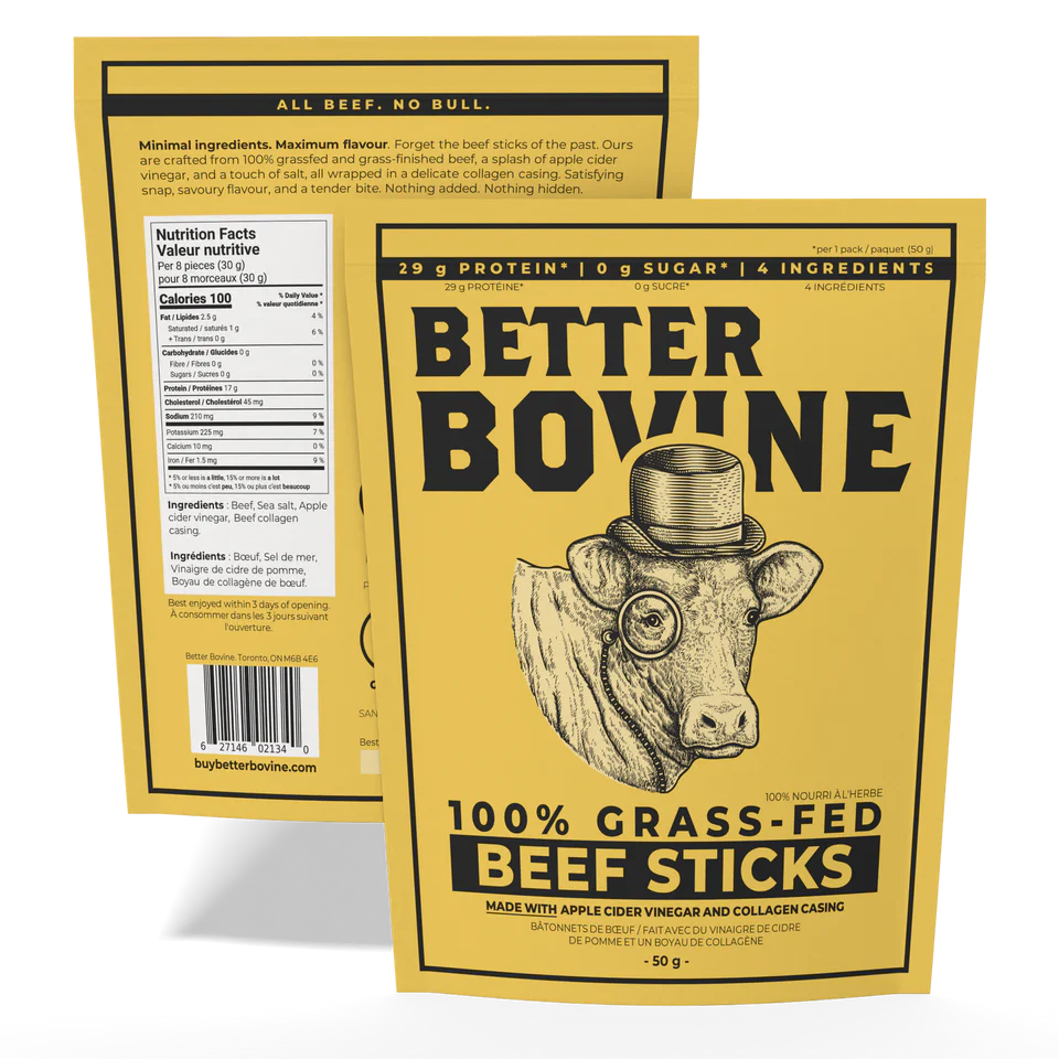 Better Bovine 100% Grass-Fed Beef Jerky & Sticks 50g