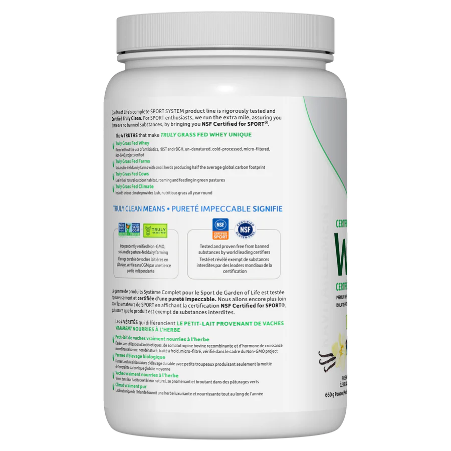 Garden of Life Sport Grass Fed Whey Isolate 660-690g