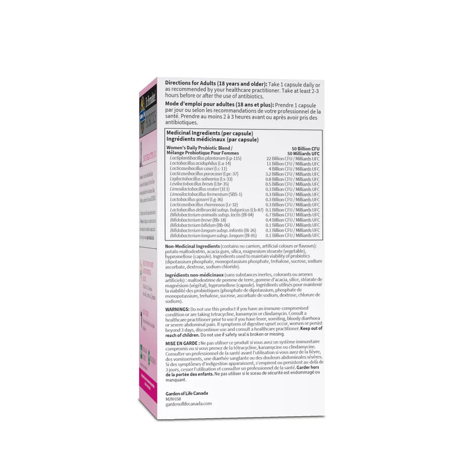 Garden of Life Women's Probiotics 50 Billion CFU 30 Capsules