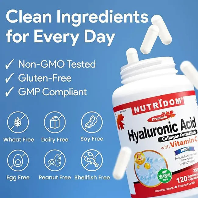Nutridom Hyaluronic Acid 60 & 120 Capsules