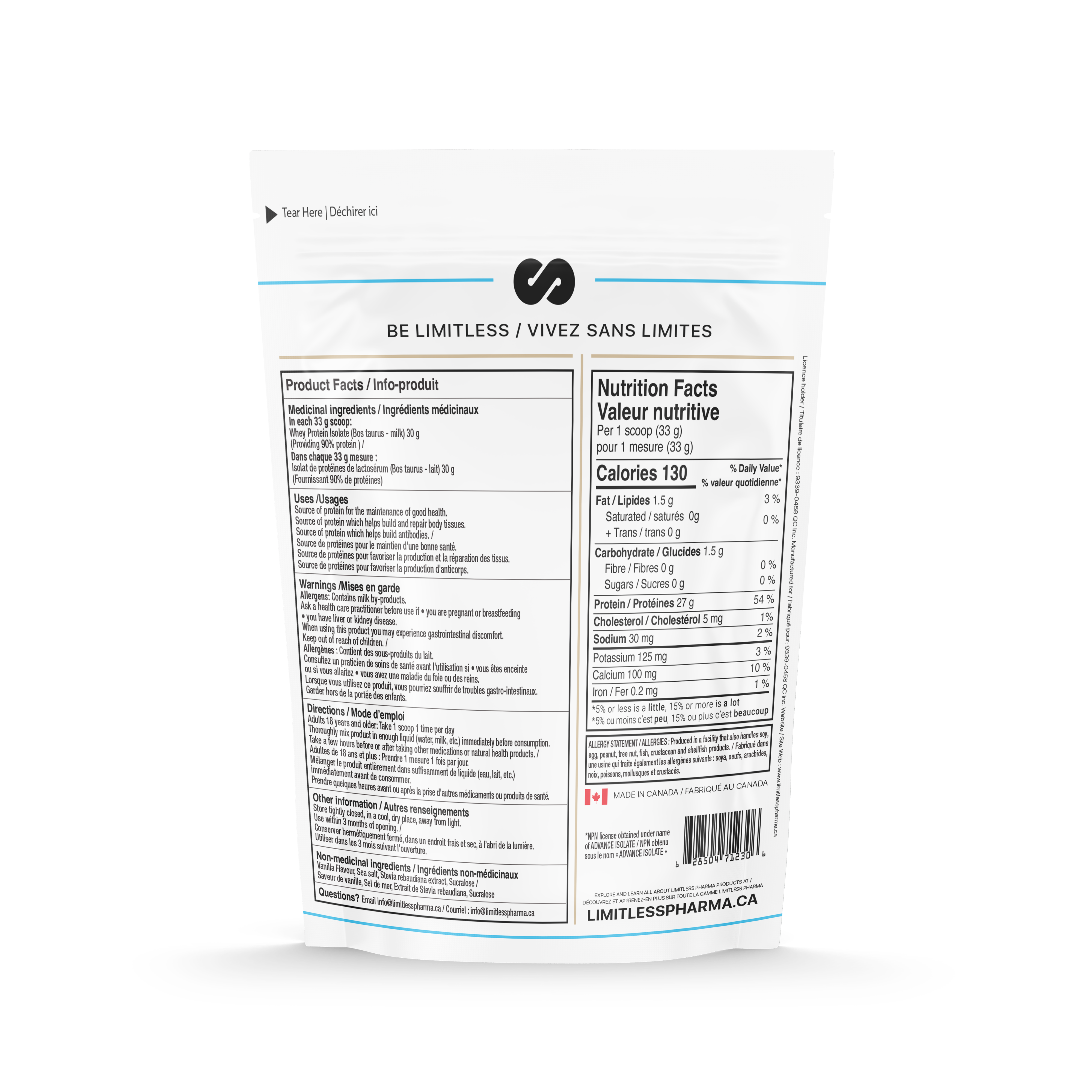 Limitless Pharma Pure Whey Isolate 2LB & 5LB