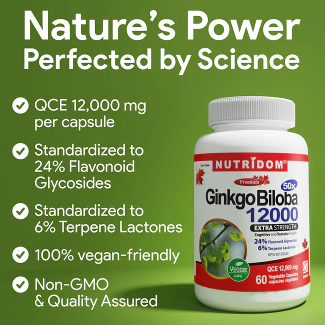 Nutridom Ginkgo Biloba 12000mg 60 Capsules