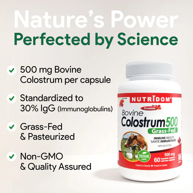 Nutridom Bovine Colostrum 500mg 60 Capsules