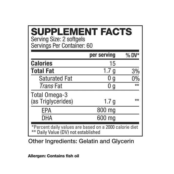 HD Muscle Omega 3 120 Soft Gels
