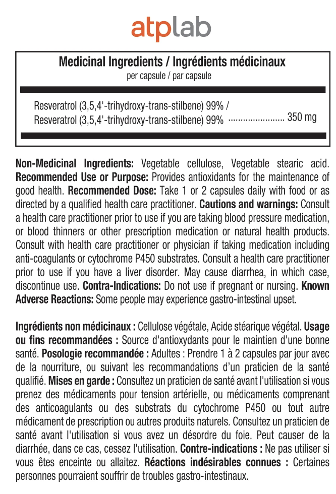 ATPLab Trans Resveratrol 99% 60 Capsules