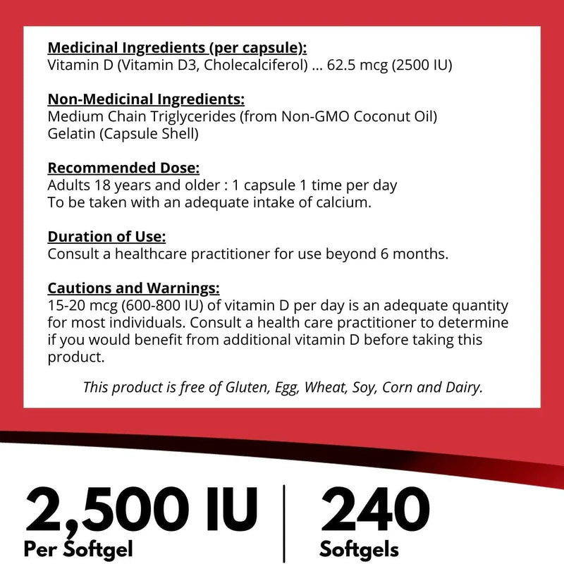 Nutridom D3 2500 IU 240 Softgels