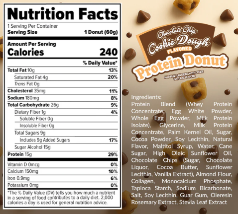 Redefine Foods Dippin' Dots Chocolate Chip Cookie Dough Protein Donut 60g