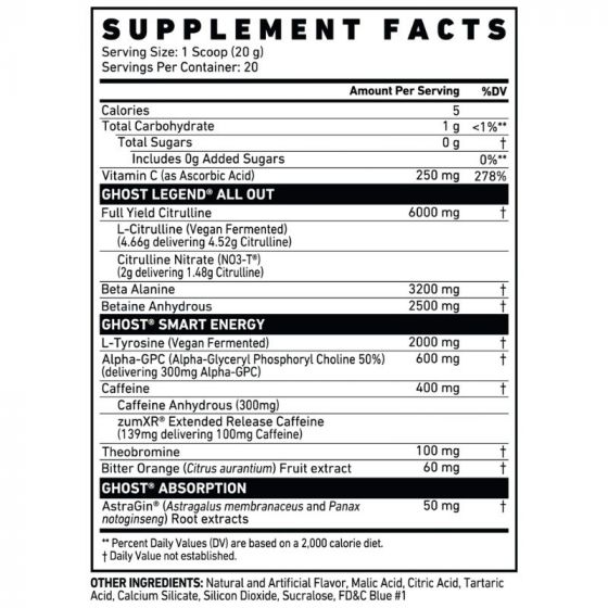 Ghost Legend All Out Pre-Workout 400g-490g