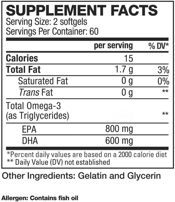 HD Muscle Omega 3 120 Soft Gels