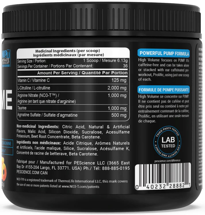 PEScience High Volume Pre-Workout (No Caffeine) 36 Servings