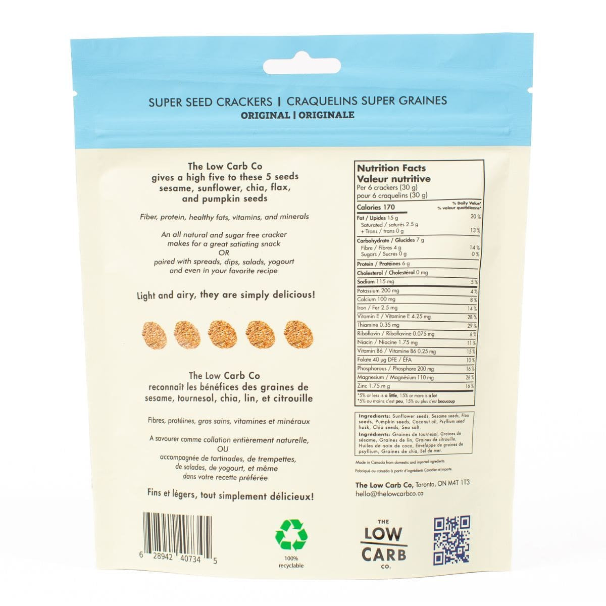 The Low Carb Co. Super Seed Crackers 101g