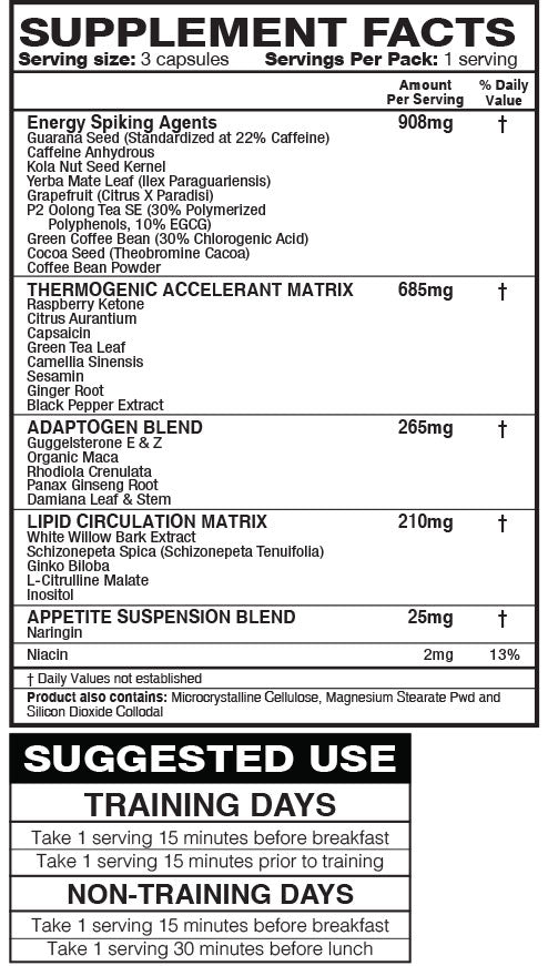 Magnum Heat Accelerated (Fat Burner With Caffeine) 120 Capsules
