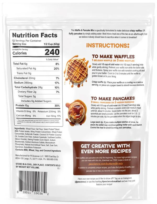 PEScience Protein Waffle & Pancake Mix 756g & 2.65Kg