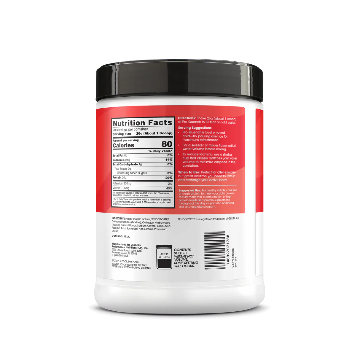 Optimum Nutrition Pro Quench Clear Protein, Collagen & Electrolyte Powder Drink Mix 520g