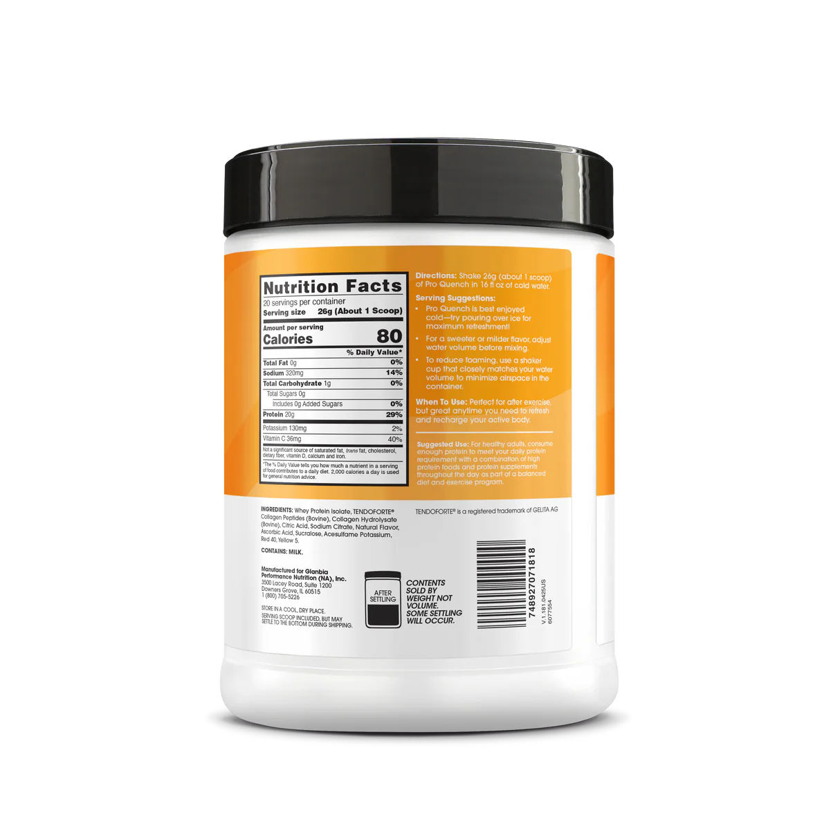 Optimum Nutrition Pro Quench Clear Protein, Collagen & Electrolyte Powder Drink Mix 520g