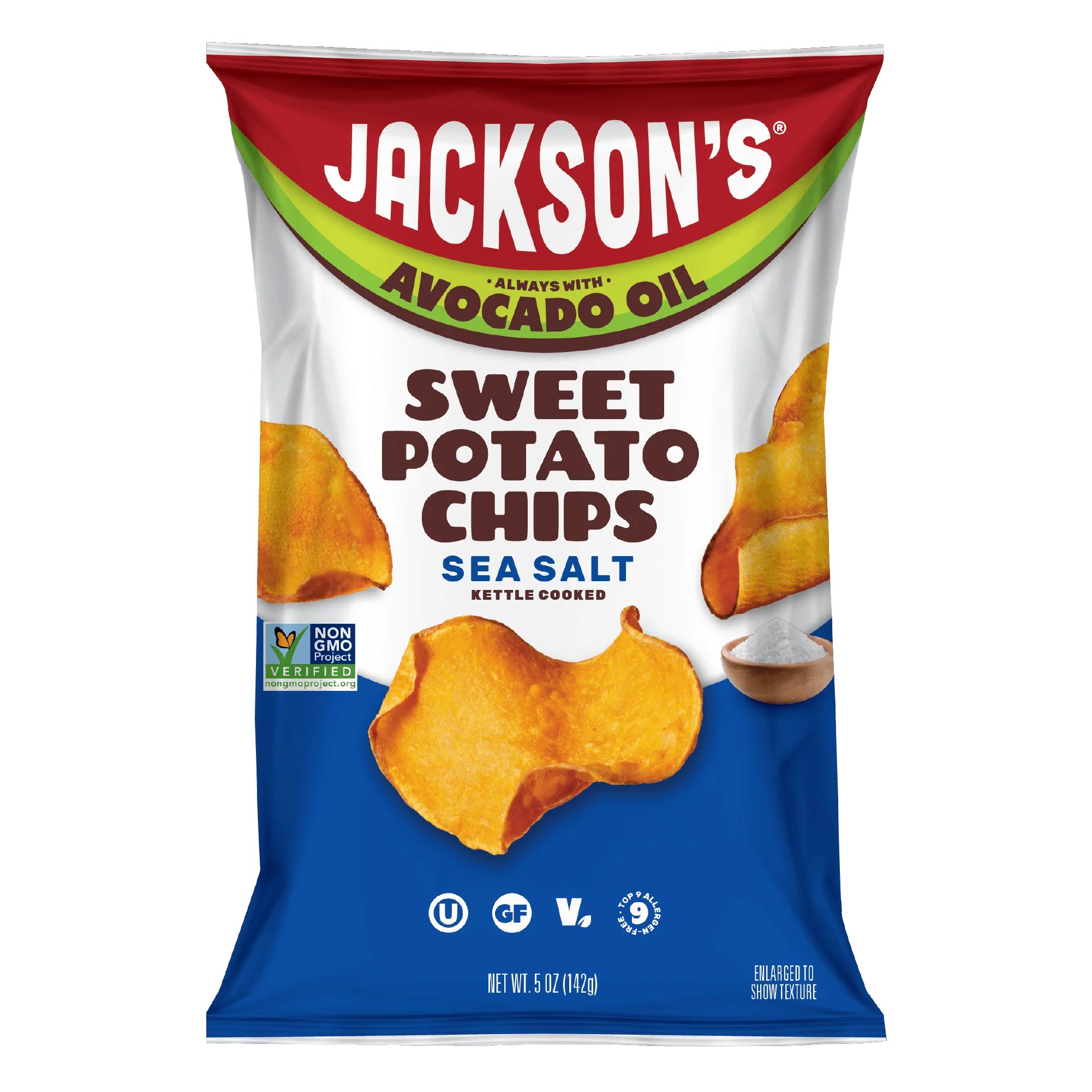 Jackson's Avocado Oil Sweet Potato Chips | Sea Salt 142g