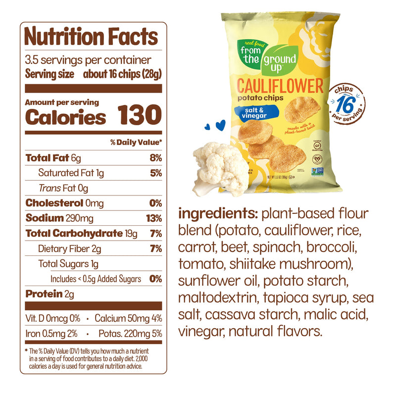 Real Food From The Ground Up Cauliflower Potato Chips 100g
