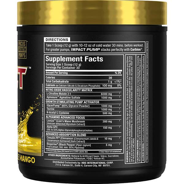 Allmax Nutrition Impact Pump Stim Free Pre Workout 30 Servings