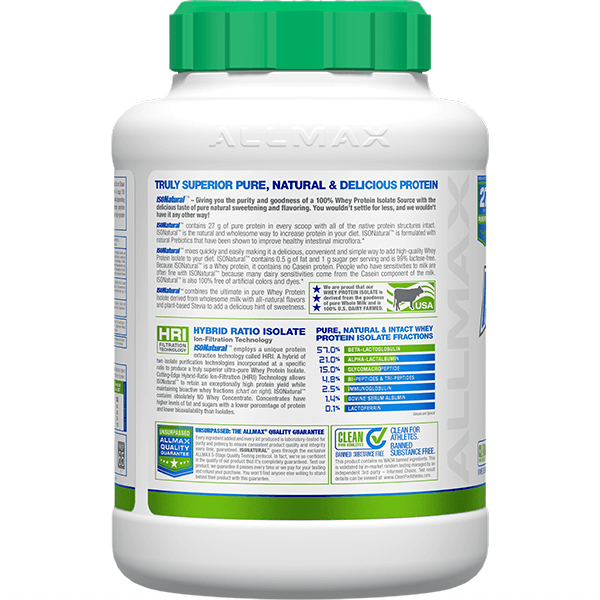 Allmax Isonatural All Natural Whey Protein 2lb & 5lb