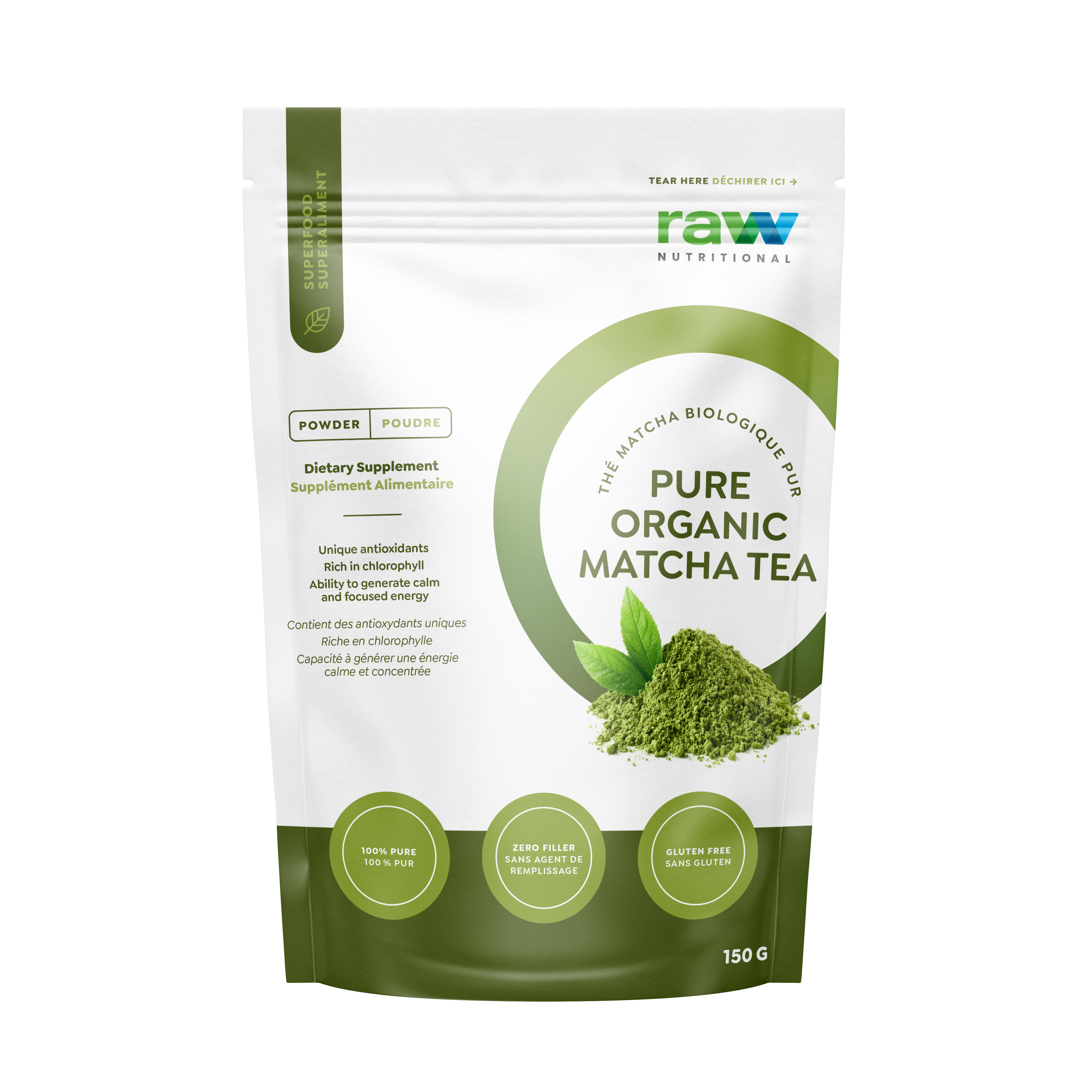 Raw Nutritional Pure Organic Matcha Tea 150g