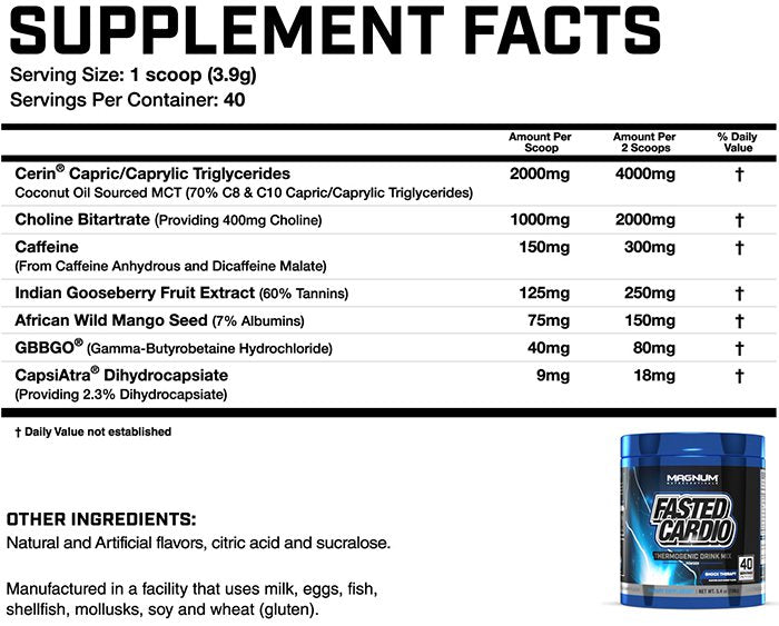 Magnum Fasted Cardio (Fat Burner With Caffeine) 40 Servings